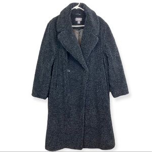 MARTHA STEWART Long Faux Curly Lamb Fur Teddy Coat  1X